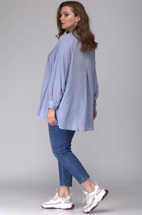 Блузка, туника, рубашка SOVA 13034 голубой размер 50-60 #4