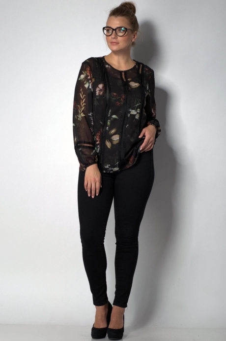 Блузка, туника, рубашка SOVA 11051 черный размер 54-58 #1