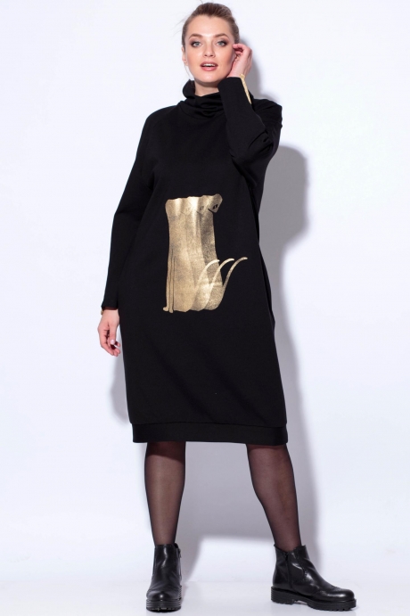 Платье SOVA 11069 черный размер 54-58 #2