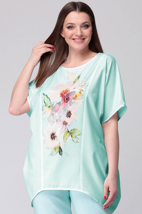 Блузка SOVA 11043 мята размер 54-60 #1