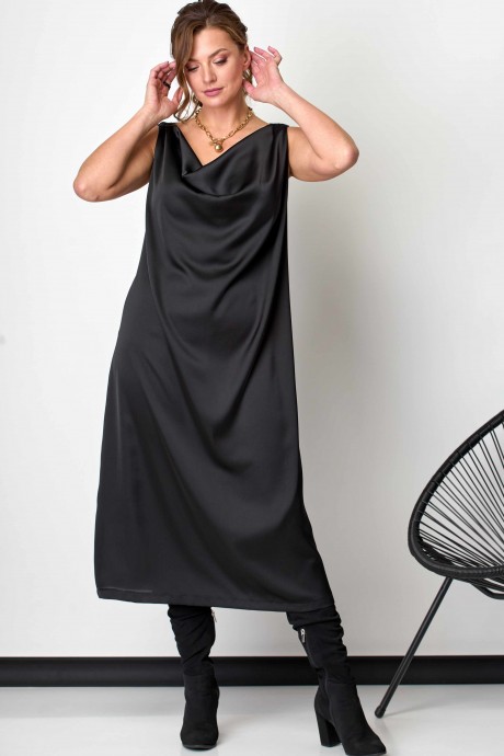 Вечернее платье SOVA 11046 черный размер 56-60 #4