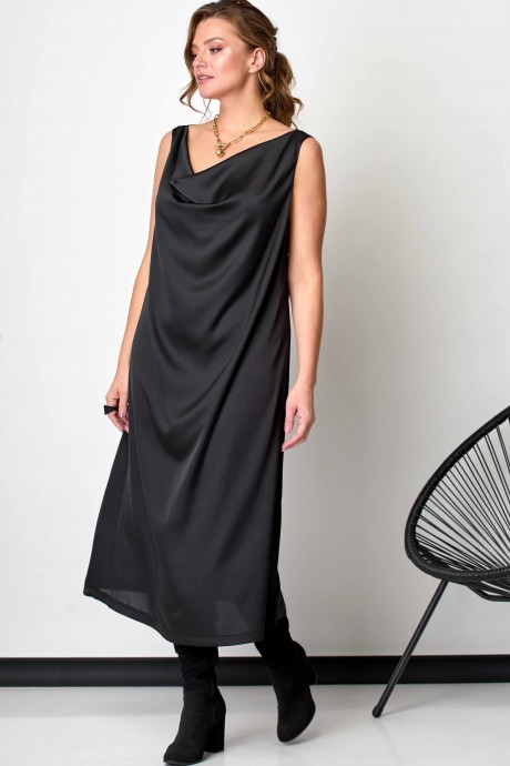 Вечернее платье SOVA 11046 черный размер 56-60 #5