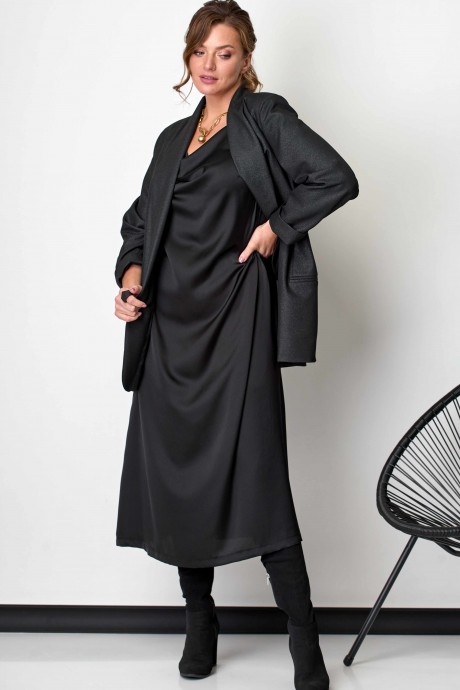 Вечернее платье SOVA 11046 черный размер 56-60 #7