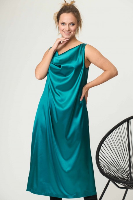 Вечернее платье SOVA 11046 бирюза размер 56-60 #3