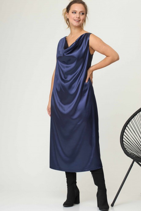 Вечернее платье SOVA 11046 синий размер 56-60 #2