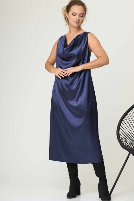 Вечернее платье SOVA 11046 синий размер 56-60 #3