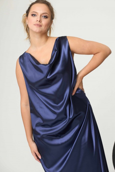 Вечернее платье SOVA 11046 синий размер 56-60 #5