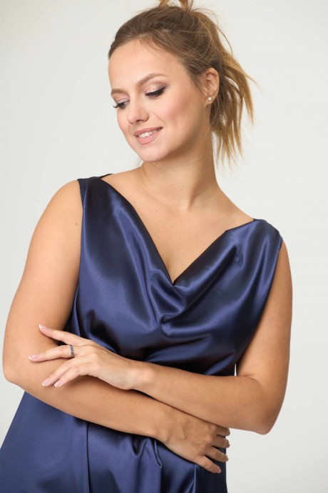 Вечернее платье SOVA 11046 синий размер 56-60 #6