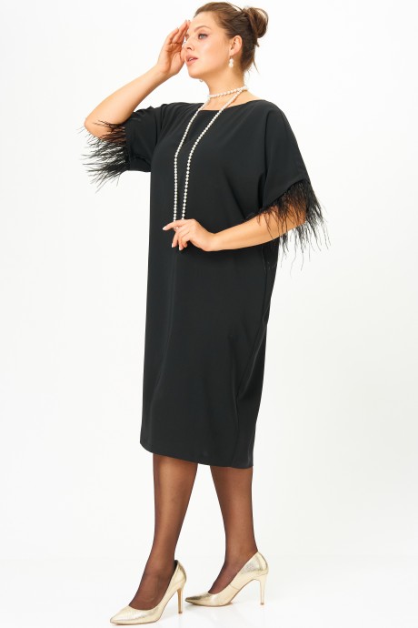 Вечернее платье SOVA 11308 черный размер 54-58 #4