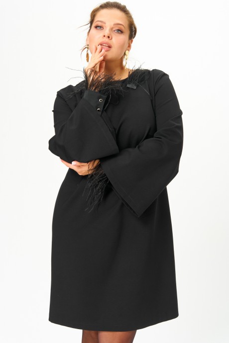 Вечернее платье SOVA 11309 черный размер 54-58 #6