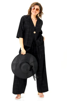 Брючный костюм SOVA 11333 черный, клетка
