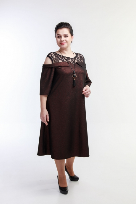Вечернее платье Belinga 1059 чёрная с люрексом размер 56-62 #1