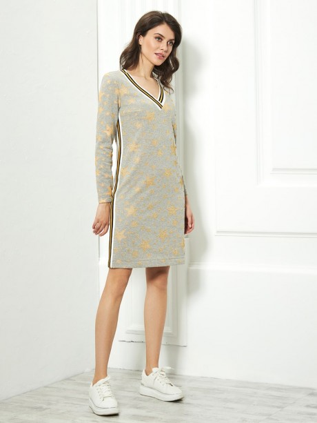 Платье ---- 1011 серо-золотой размер 42-48 #1