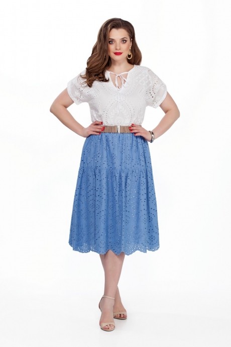 Платье TEZA 185 бело-голубой размер 46-56 #1