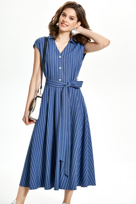 Платье TEZA 1355 синий размер 42-52 #1