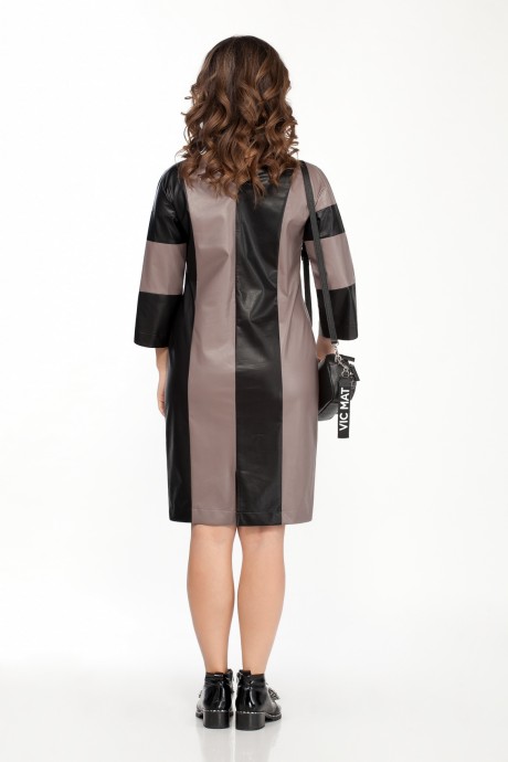 Платье TEZA 2059 беж+черный размер 44-66 #3