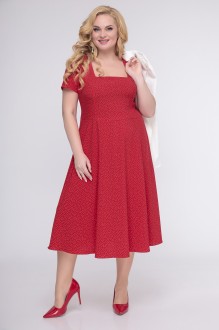 Платье Swallow 429 Красный в мелкий горох #1