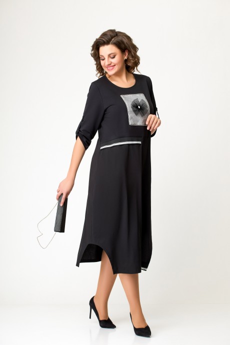 Платье Swallow 643 черный размер 52-62 #5