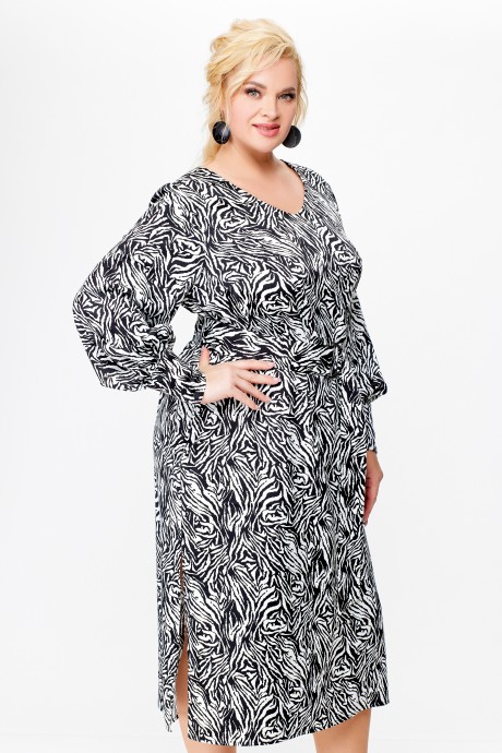 Платье Swallow 663.1 чёрный, зебра размер 52-62 #3