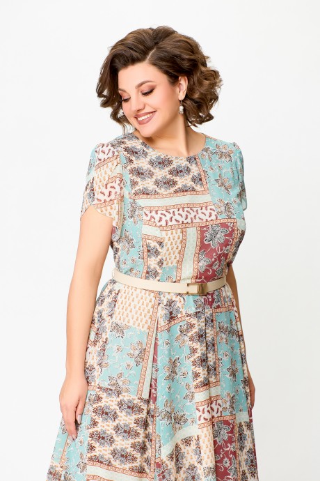 Платье Swallow 730 Мятно-бежевый, мультиколор размер 54-64 #6