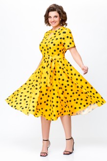 Платье Swallow 738 желтый, черный горошек #1