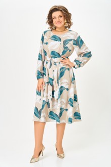 Платье Swallow 885 .2 Бежевый, голубой принт #1