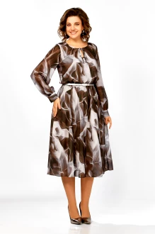 Платье Swallow 876 .2 Коричнево-серый, принт