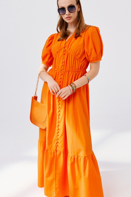 Платье ELLETTO LIFE 1901 оранжевый размер 42-50 #2