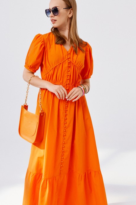 Платье ELLETTO LIFE 1901 оранжевый размер 42-50 #3
