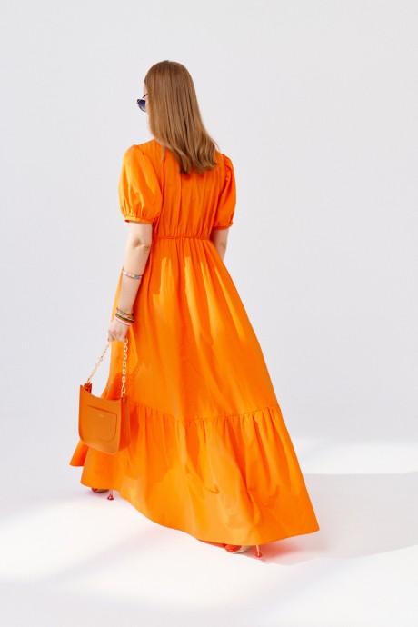Платье ELLETTO LIFE 1901 оранжевый размер 42-50 #5