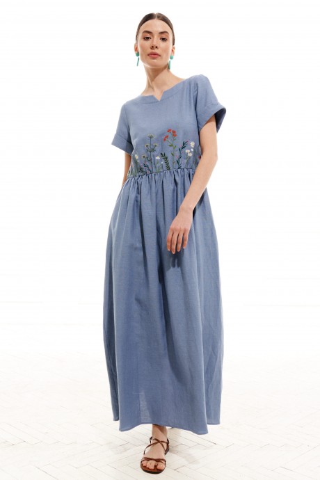 Платье ELLETTO LIFE 1003 сине-голубой размер 42-54 #1