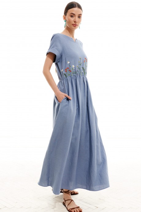 Платье ELLETTO LIFE 1003 сине-голубой размер 42-54 #3