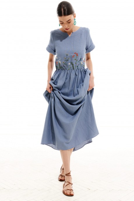 Платье ELLETTO LIFE 1003 сине-голубой размер 42-54 #4