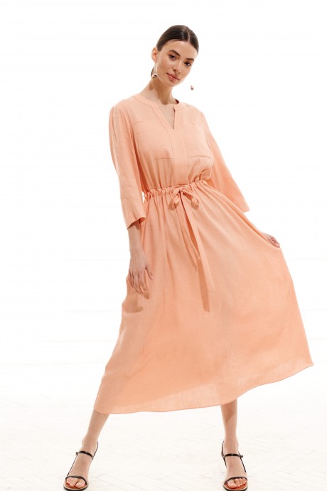 Платье ELLETTO LIFE 1994 персиковый размер 44-52 #4