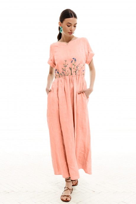 Платье ELLETTO LIFE 1003 персиковый размер 42-54 #1