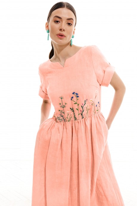 Платье ELLETTO LIFE 1003 персиковый размер 42-54 #2