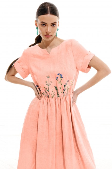 Платье ELLETTO LIFE 1003 персиковый размер 42-54 #3