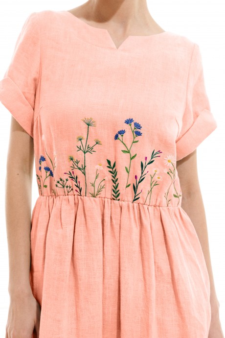 Платье ELLETTO LIFE 1003 персиковый размер 42-54 #4