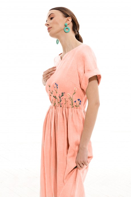 Платье ELLETTO LIFE 1003 персиковый размер 42-54 #5