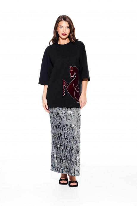 Юбка ELLETTO LIFE 2371 серебро размер 42-48 #2