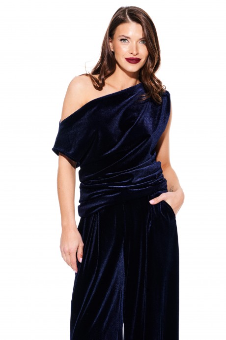 Блузка ELLETTO LIFE 3923 синий размер 44-52 #2