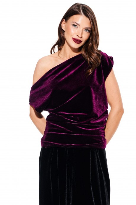 Блузка ELLETTO LIFE 3923 баклажан размер 44-52 #1