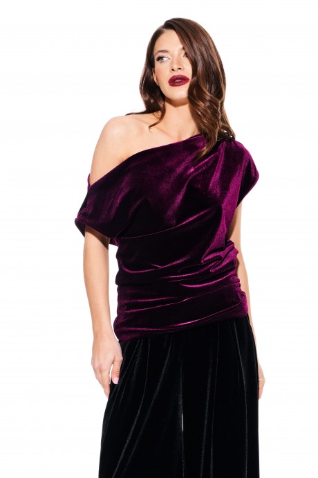 Блузка ELLETTO LIFE 3923 баклажан размер 44-52 #4