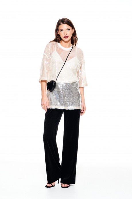 Блузка ELLETTO LIFE 3936 молочный размер 46-54 #4