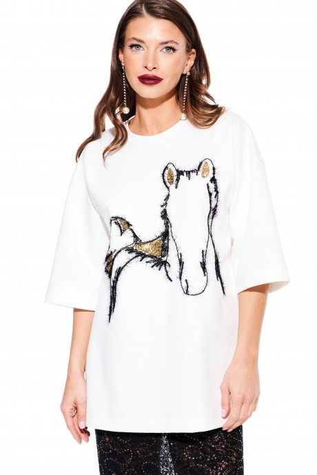 Футболка ELLETTO LIFE 3938 белый, золото размер 42-54 #1