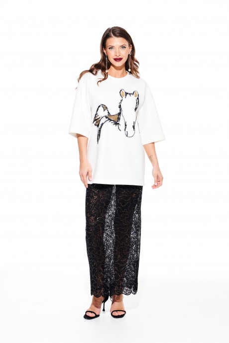 Футболка ELLETTO LIFE 3938 белый, золото размер 42-54 #5