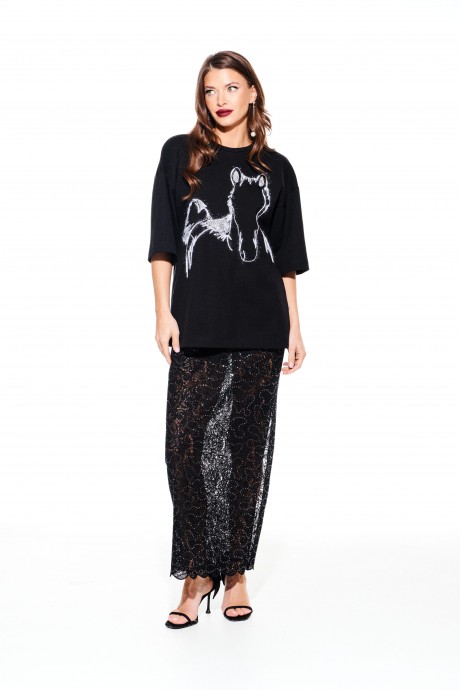 Футболка ELLETTO LIFE 3938 черный размер 42-54 #5