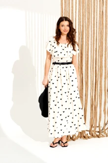 Платье ELLETTO LIFE 11137 молочно-черное