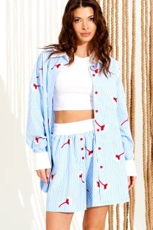 Рубашка ELLETTO LIFE 13016 бело-голубая