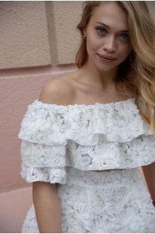 Sorochinskaya 1311002 без плечиков с 3D-цветами белое #3